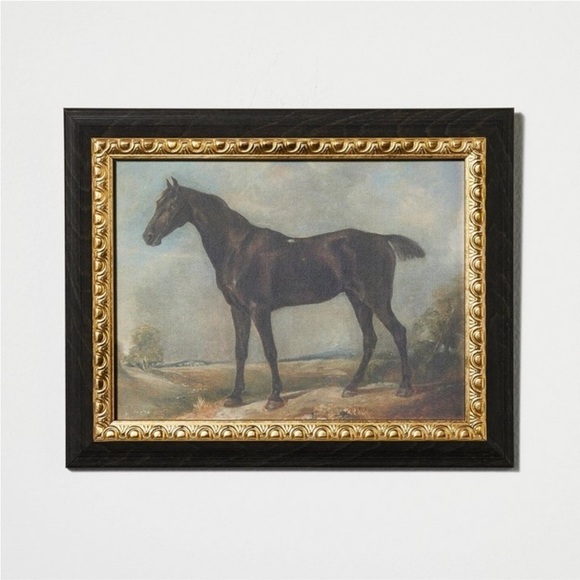 Studio McGee Stallion Art  Wall Canvas Antique Gold Horse Home Decor NWT - Picture 1 of 6